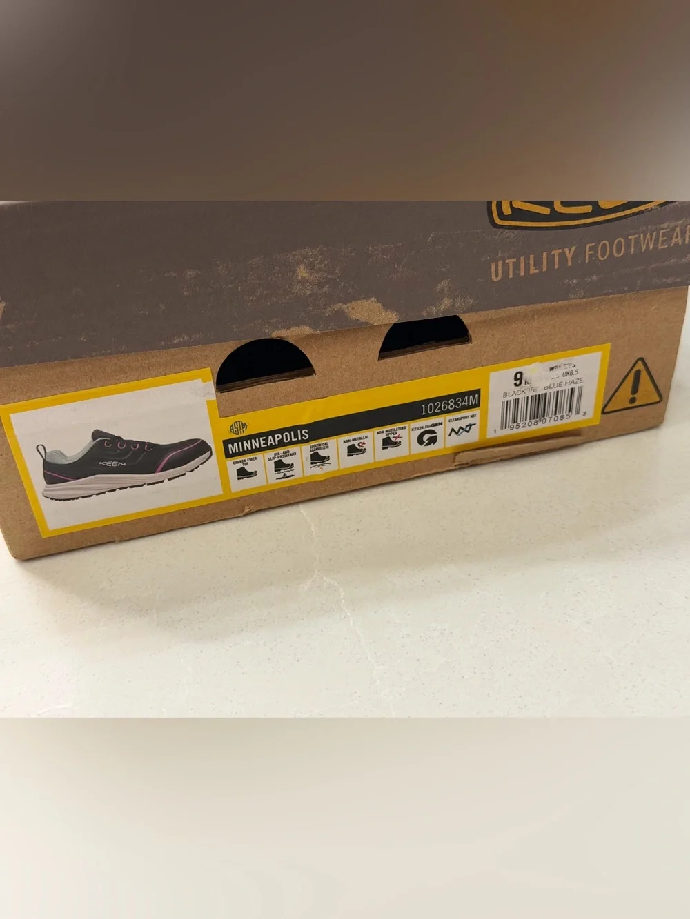 KEEN Utility Minneapolis Women's Carbon Safety Toe Work Sneaker Navy Pink, 9